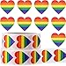 Hicarer 2 Rolls (1000 Pieces) Gay Pride Stickers Rainbow Color Stickers to Show The Attitude Towards The LGBT Cause, Heart Shaped