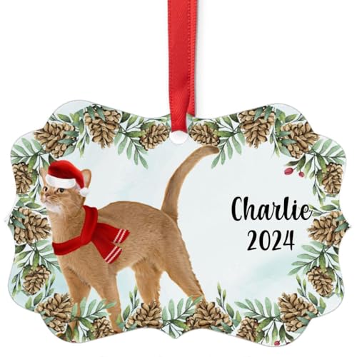 Sorrel Abyssinian Cat Christmas Ornament 2024