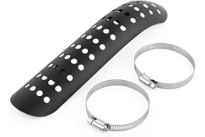 Qiilu Universal Motorcycle Hole Heat-shield Muffler Exhaust Pipe Cover Heel Guard (Black)