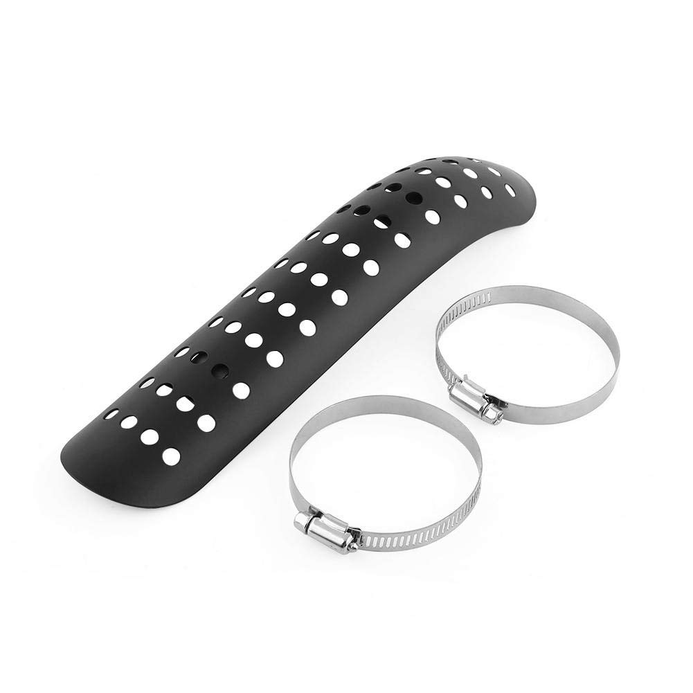 Motorcycle Flexible Heat Shield, Universal Motorcycle Exhaust Heat Shield Motorcycle Hole Heat-shield Curve Exhaust Pipe Heat Insulation Cover Black Heat shields/wraps