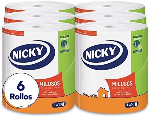 Milusos, 6 Rollos de Papel de Cocina, 2 Capas