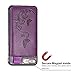 iPhone 8 Plus / iPhone 7 Plus Wallet Case, Leather Card Holder Cases for Women, 3 Hidden Credit Card Holder / ID Card Slot & Money Pockets, Protective Butterfly Flower Pattern Cover - Purple
