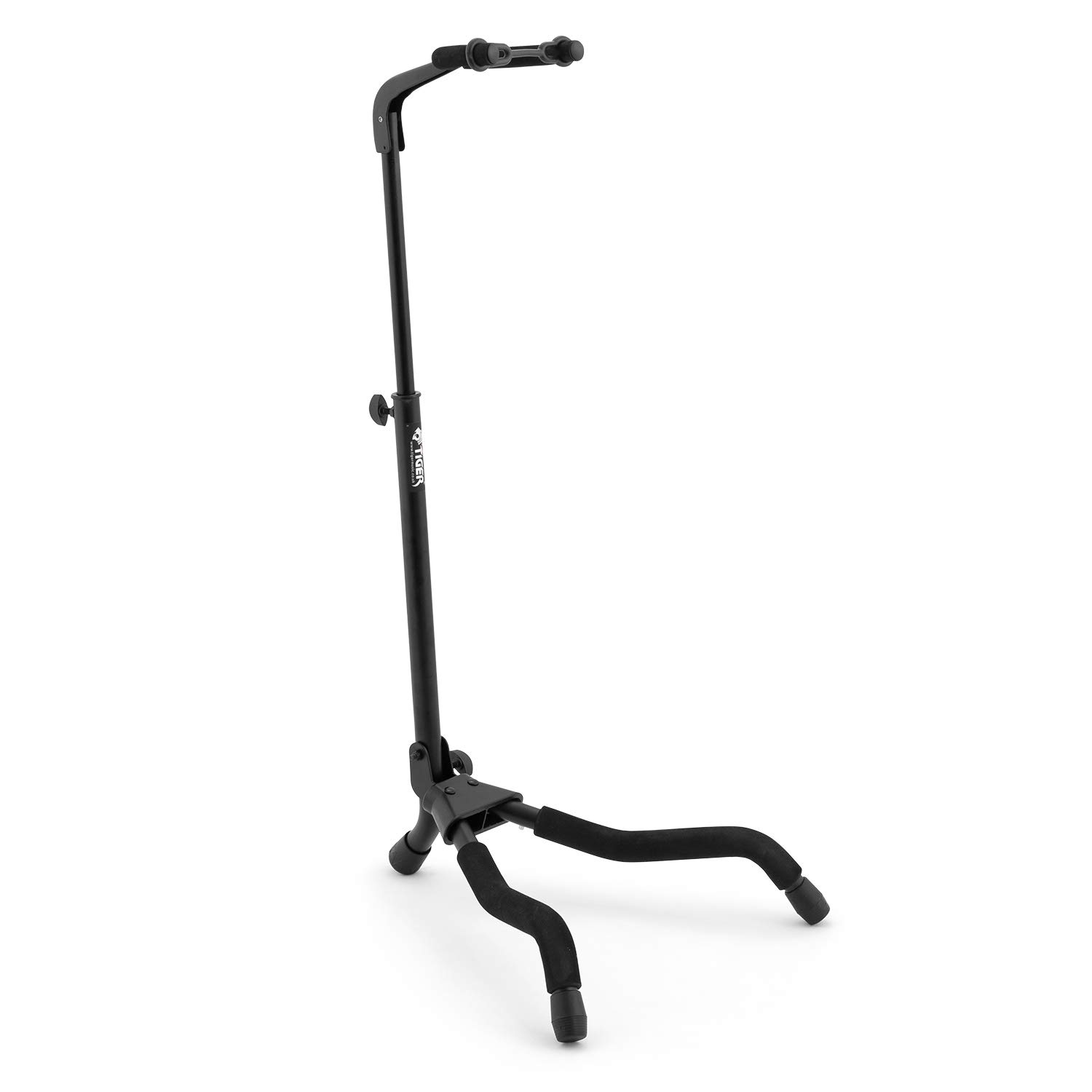 Tiger GST15-BK Folding Guitar Stand in Black – for Acoustic, Electric, Bass Guitar