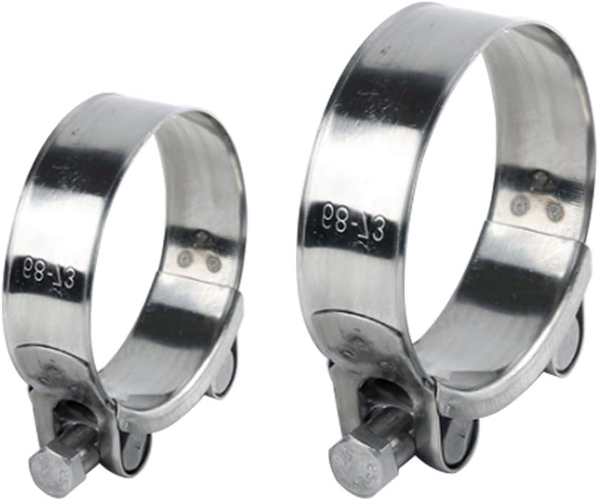 Yudesun Hose Clamp Tool - 2Pcs 201 Stainless Steel Thickened Tubing Clamp Buckle European Pipe Card for Securing Hoses and Pipes Tube 101-112mm