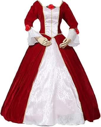 Amazon Com Fortunehouse Princess Belle Red Christmas Ball Gown Dress Velvet Dress Clothing Shoes Jewelry