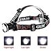 Zoomable LED Headlamp 900Lm 3 Mode Water-resistant Headlight Hands Free Work Light Outdoor Camping Torch Flashlight with Adjustable Strap Light Weight 3AA Batteries Powered(Not Included)-Black