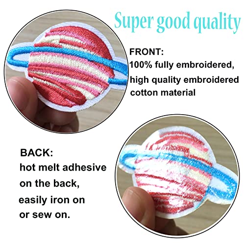 GYGYL 5pcs Planet Embroidered Patches, DIY Sew Applique Repair Patch, Sew On/Iron On Patch for Jackets, Jeans, Pants,Backpacks, Clothes