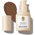 MISTINE Full Coverage Foundation Makeup for Oily Skin,24 Hour Oil Control Liquid Foundation,Skin-Caring,Moisturizing Formula,Cream Foundation,Matte Finish,Mocha,1 Fl Oz