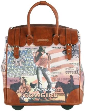 Nicole Lee Fiona Rolling Business Tote, Cowgirl Flag, One Size