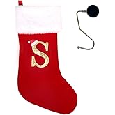 infleesh 20 Inches Monogrammed Christmas Stockings with Letters,Super Soft Christmas Stockings Large Monogram Stockings Red Letter Stockings for Christmas Holiday Xmas Gift…