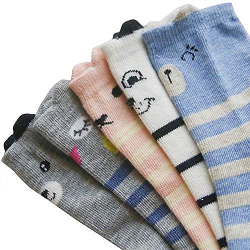 HzCodelo Kids Toddler Big Little Girls Fashion Cotton Crew Cute Socks -5 Pairs Gift Set,Multicolor-DOS,Shoe size 8-10.5/S - Thumbnail 2