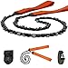 Survival Pocket Chainsaw Folding Hand Saw Chain 33 Serrated 3x faster-24 inch Hand Saw with Orange Straps for Wood cutting Hiking Camping gear Include Survival Bracelet Whistle Wristband & Firestarter