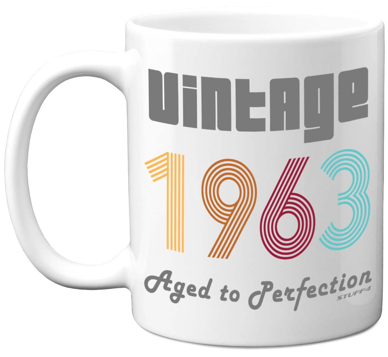 Stuff4 63rd Birthday Gifts for Men Women - 1963 Vintage Coffee Mug, 11oz Ceramic Dishwasher Safe Mugs, Best Friend for Birthday or Christmas, Funny 63rd Gifts Him Her