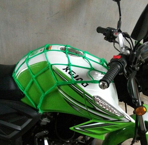 Moyishi 15 x 15 "(40x40cm) Cargo Net for Motorcycle Elasticated Bungee Cord Cargo Net 6 Hook Luggage Mesh Bungee Net (Green)