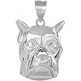 Claddagh Gold Exquisite Cute Dog Boxer Breed Head Puppy Face Pendant