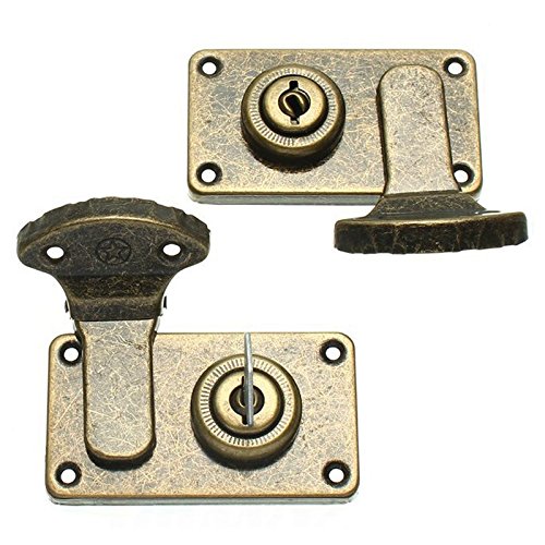 TOOGOO 2pcs Iron Guitar Instrument Case Latches Box Buckles With Screws & 2 Keys G-16