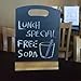 12 Inch Double Sided Chalkboard Sign with Wood Base, Portable Message Board, Beige
