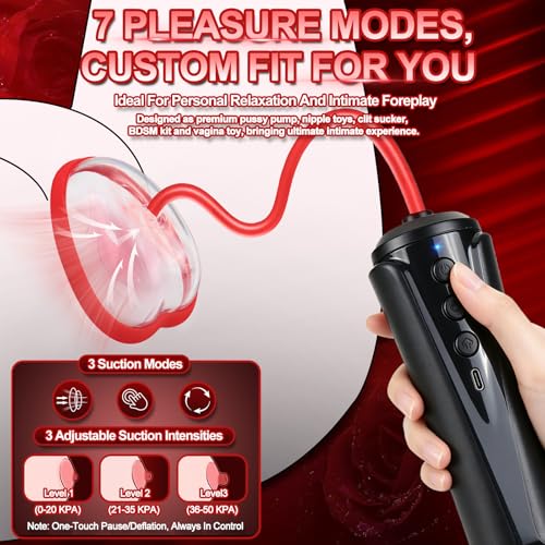 Pussy Pump Clitoral Pump Vacuum Pump with 3 Suction Levels & 7 photo 12