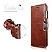 ICARERCASE iPhone 8 Case iPhone 7 Leather Case, Genuine Vintage Leather Side Open Case in Slim Thin Design, Flip Folio Style Cover with Magnetic Closure for Apple iPhone 7/8 4.7 Inch (Brown)