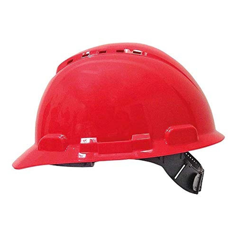 3M Hard Hat, Pinlock, Ventilated, Red, H-700C-RD