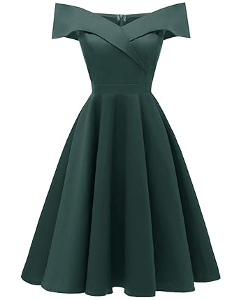 Viloree 50s Rockabilly Damen Kleid Baumwolle Schulterfrei Swing Party festlich