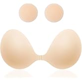 MITALOO Seamless Adhesive Bra Sticky Strapless Invisible Push up Bras Silicone Backless Nipple Cover for Women