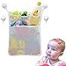 Bath Toy Organizer - Bathroom Tub Toy Holder - Large Mesh Net - Quick Dry for Bathtub - Suction Hooks & 3M Stickers for Stronger Hold