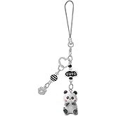 Nalefow Cute Phone Charms Fuzzy Cat Phone Charm Aesthetic Y2K PhoneStrap Charms for Bag Camera Pendants Decor