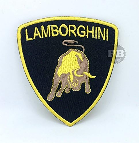 Lamborghini Automobile racing sportscar Iron on Sew on Embroidered Patch (Yellow)