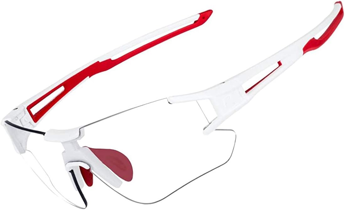ROCKBROS Cycling Photochromic Sunglasses with UV400 Protection Transparent Rimless Goggles Sports Eyewear for Outdoor Sports Cycling Driving Running Fishing Women Men