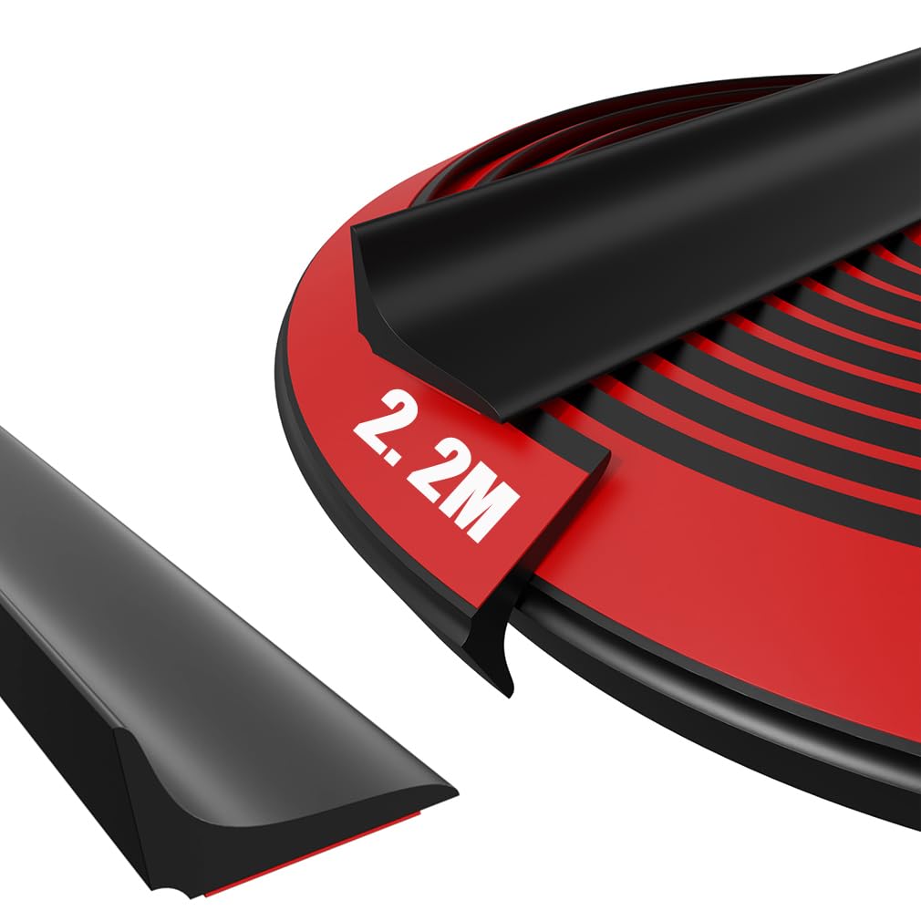 Silicone Shower Tray Sealing Strip, Wet Room Floor Barrier, Caulk Strip, Bathroom Floor Seal, Water Stopper for Bathtub, Countertop (Black)