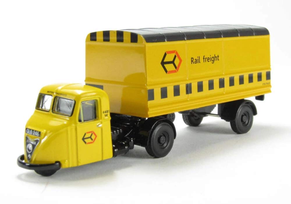 Oxford 1:76 Railfreight Yellow Scammell Scarab Van Trailer 76RAB009