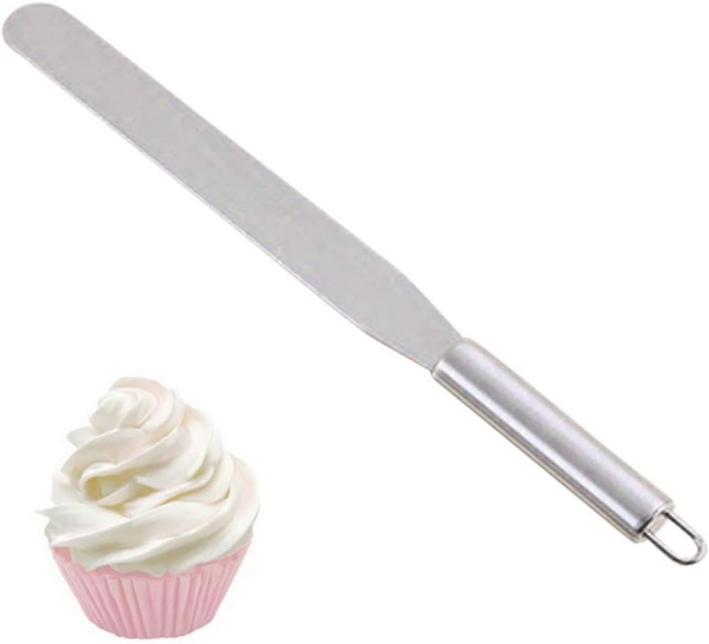Rainbowie Stainless Steel Angled Icing Spatula Straight Cake Decorating Spatula, 6-8-10 Inch