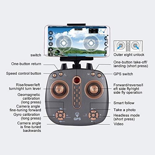 Pro-Drones-with-Camera-for-AdultsWenjuan-RC-Quadcopter-with-Dual-GPS1080P-Live-VideoGPS-Return-HomePowerful-Brushless-MotorsTwo-BatteriesFollow-MeWaypointHeadless-ModeStorage-Bag-Black