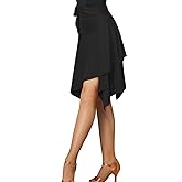 AWOCAN Womens Latin Salsa Tango Dance Skirt Irregular Ballroom Tango ChaCha Swing Skirt Dance Costumes