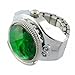 Youyoupifa Round Faceted Crystal Inlay Hunter Case Quartz Finger Ring Watch (Green)