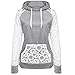 KESEE Coat ☀ Women Sheer Lace Long Sleeve Hooded Patchwork Sweatshirt with Pockets