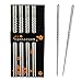 Rbenxia Metal Steel Chopstick Stainless Steel Spiral Chopsticks 8.8 Inches Long Lightweight Chopstick Set for Kitchen Dinner 10 Pairs Silver