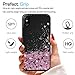 LeYi for Pradory Moving Quicksand Cute Clear TPU Bumper Protective Phone Cover Case for iPhone Xs/Xs,iPhone X (5.8 Inch) Rose Gold