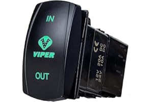 MotoAlliance VIPER UTV Winch Flush Mount Dash Switch, Green Backlight