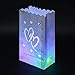 ZOOYOO Candle Paper Bag,Luminary TeaLight Hollowed, Make for Wedding Birthday Courtship New Year or Other Party More Perfect,White,20pcs (Twin-Heart)