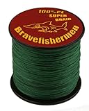 Dark Green super strong PE braided fishing line (1000M, 20LB)