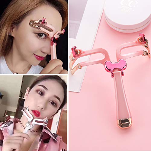 ZRO Eyebrow Stencils Reusable Make Up Eyebrow Template, Folding Adjustable 3 Eyebrow Shapes Stencils Makeup Model Shaping Template Eyebrow Tool (Pink)