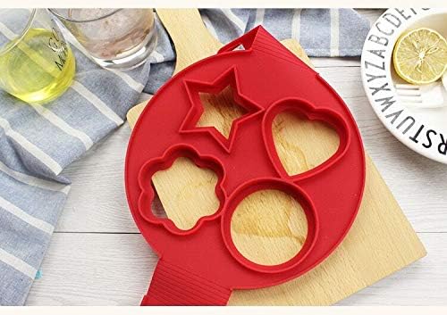 Pancake Maker,2 PCS Silicone Pancake Mould Microwave Baking Mould Egg Poacher Nonstick Pancake Flipper Egg Ring for Muffins Eggs Cupcake Pastry Heart&Round&Star Shape - Image 3