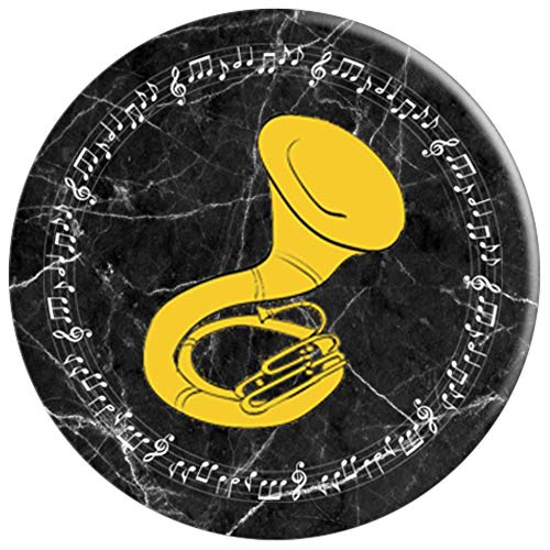 Sousaphone Player Gift - Marble 5 Black - PopSockets Grip and Stand for Phones and Tablets