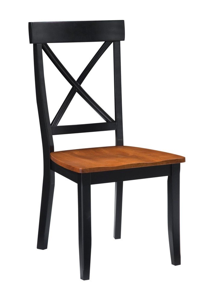 Home Styles 5168-802 Dining Chair, Black and Cottage Oak Finish, 18-Inch, Set of 4
