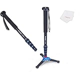 Manbily A-222 +M-1 Base Tripod 1650mm Alumninum Camera Unipod Monopod Flip Lock w/3 Legs Base Tripod For Canon Nikon DSLR DV