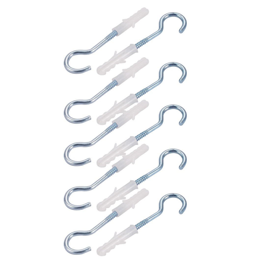Sourcingmap 10pcs 6mmx30mm Self Drilling Drywall Anchor with Zinc Plated Screw Hook Eye