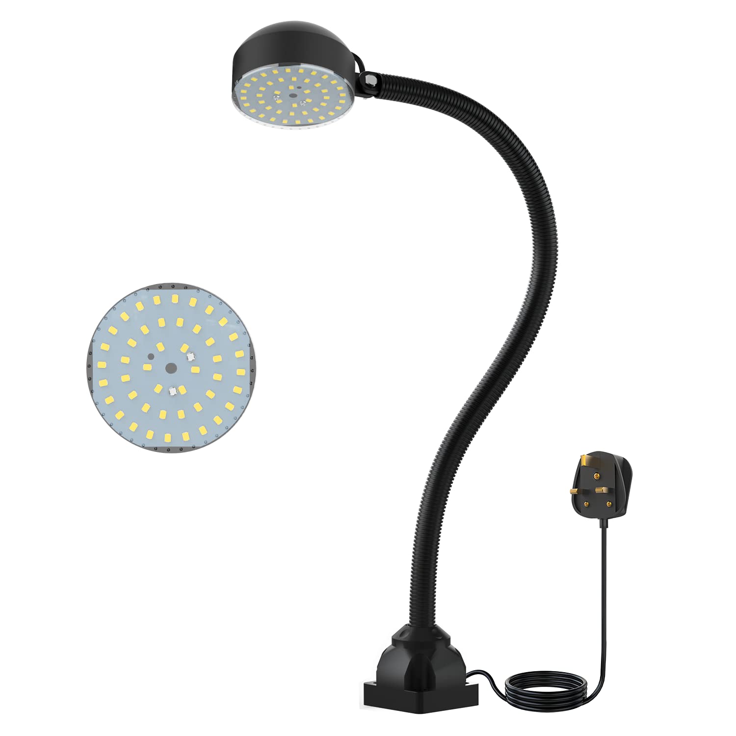 Work Light,10W Led Lamp, IP65 Water Proof Flexible Gooseneck Lamp 1100 Lumens for Lathe Milling, Drill Press, Industrial Lighting [Energy Class A+++]