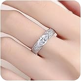 yuruyi 925 Sterling Silver Rings for Women, Adjustable Band Thumb Finger Ring with Cubic Zirconia, Engagement Rings Promise Band for Women Statement Ring